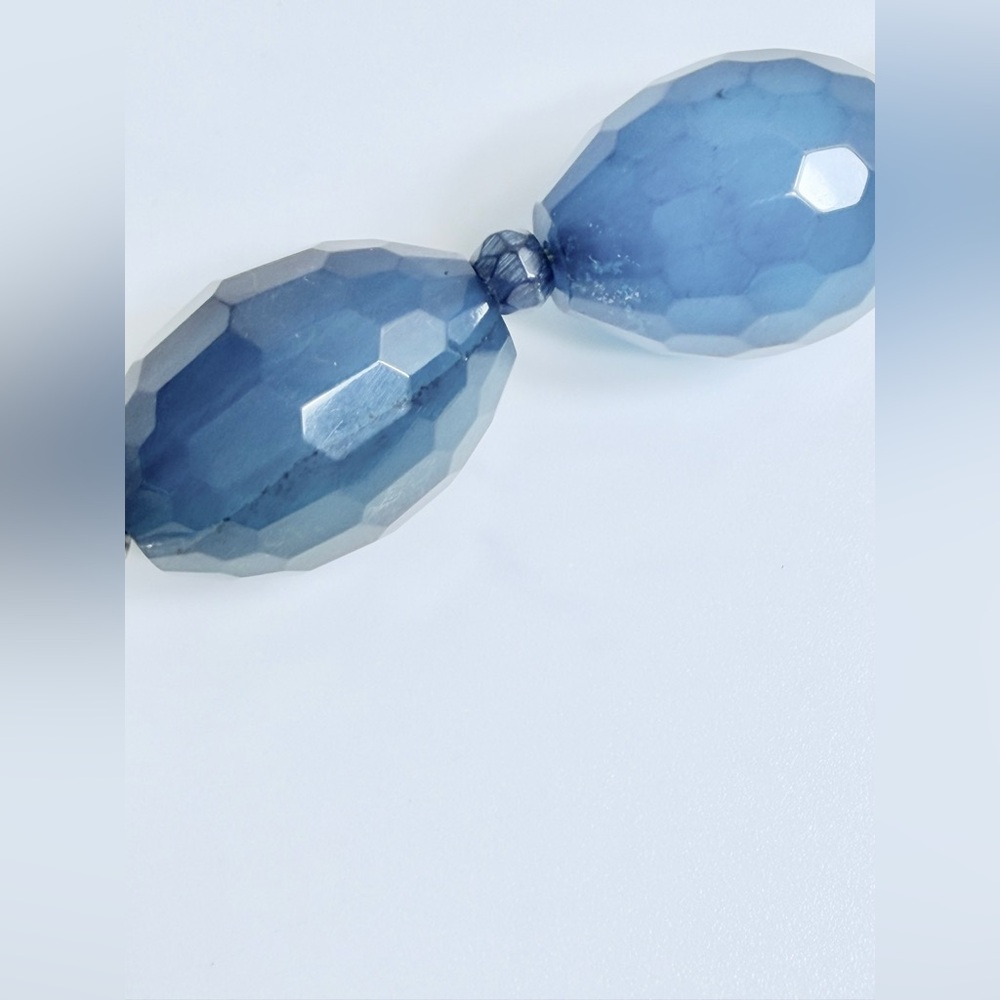 Vintage RARE HTF Robert Lee Morris Sterling Faceted Blue Stone Toggle Bracelet - Picture 11 of 16